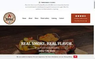Wholy Smoke Family Restaurant website