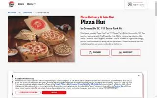 Pizza Hut of Greenville website