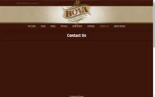 BOVA Pizza website