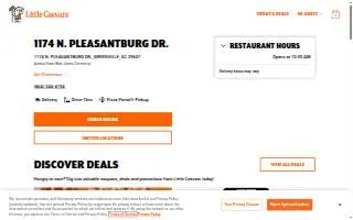 Little Caesars Pizza of Greenville website