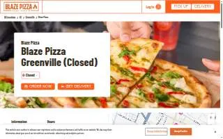 Blaze Pizza of Greenville website
