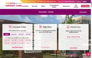 Prisma Health Urgent Care-Verdae of Greenville website