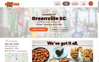 Hooters of Greenville website