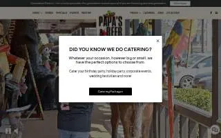 Papa's & Beer website
