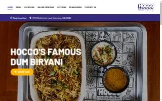 Hocco The Indian Kitchen website
