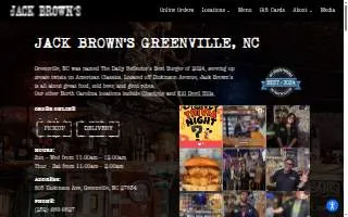 Jack Brown's Beer & Burger Joint Greenville NC website