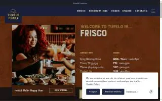 Tupelo Honey Southern Kitchen & Bar of Frisco website