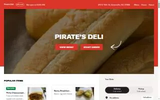 Pirate's Deli website