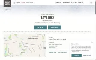 First Watch of Taylors website