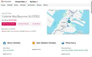 Stop & Shop of Bayonne website