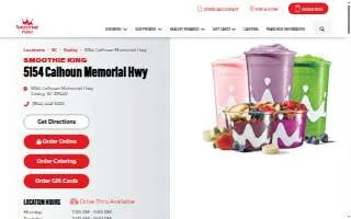 Smoothie King of Easley website