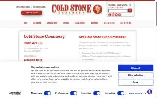 Cold Stone Creamery of Greenville website