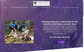 Twin Creek Lavender Farm website