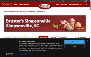 Bruster's Real Ice Cream of Simpsonville website