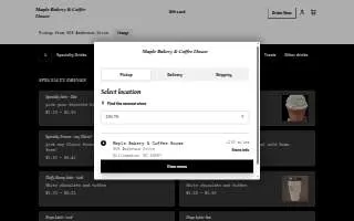 Maple Bakery & Coffee House website