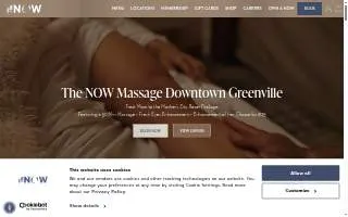 The NOW Massage Downtown Greenville website