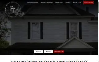 Pecan Terrace Bed & Breakfast website