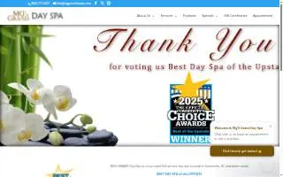 MG's Grand Day Spa website