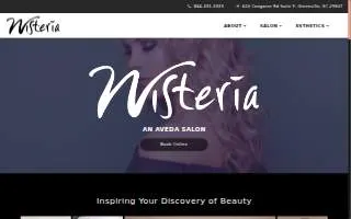 Wisteria Aveda Salon Spa website