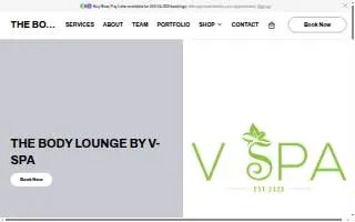 The Body Lounge By V-Spa website