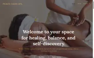Peace Oasis Spa website