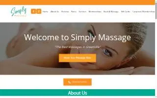 Simply Massage of Greenville website