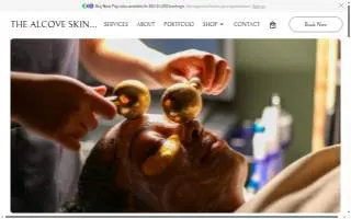 The Alcove Skin Bar website