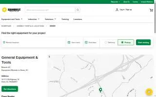 Sunbelt Rentals of Greer website
