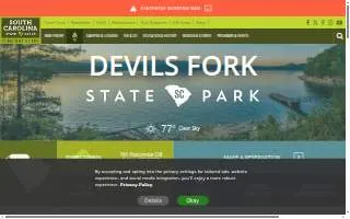Devils Fork State Park Campground website