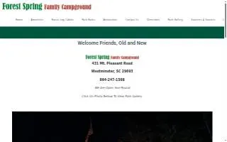 Forest Spring Family Campground website
