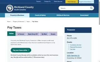 Richland County Treasurer website