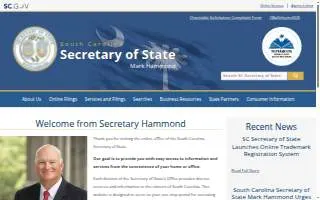 South Carolina Secretary of State website