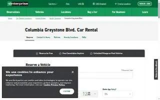 Enterprise Rent-A-Car of Columbia website
