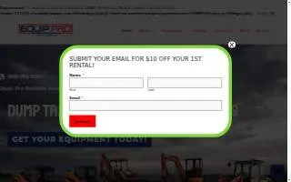 Equip Pro Rentals website