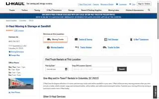 U-Haul Moving & Storage at Sandhill website