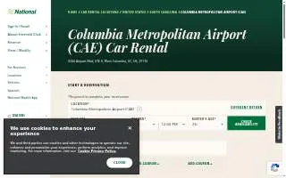 National Car Rental of West Columbia website
