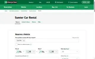 Enterprise Rent-A-Car of Sumter website
