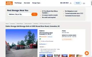 Public Storage of Columbia website