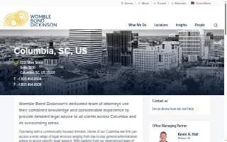 Womble Bond Dickinson (US) LLP of Columbia website