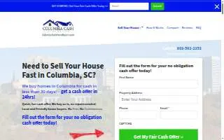 Columbia Cash Home Buyers, LLC website