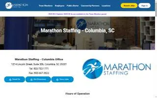 Marathon Staffing of Columbia website