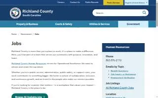Richland County Human Resource website