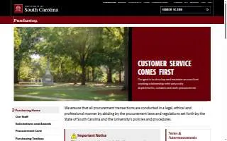 Univ-South Carolina Purchasing website