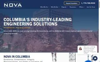 NOVA Engineering & Environmental of Columbia website