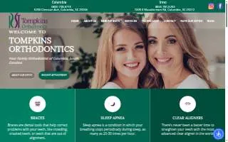 Tompkins Orthodontics of Columbia website