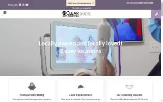GoClear Orthodontics of Columbia website