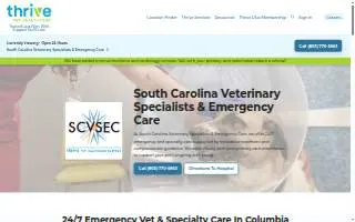 South Carolina Veterinary Specialists & Emergency Care of Columbia website
