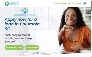 Heights Finance of Columbia website