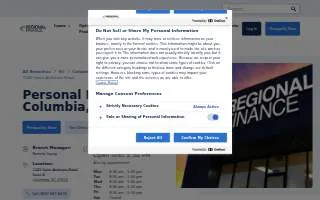 Regional Finance of Columbia website