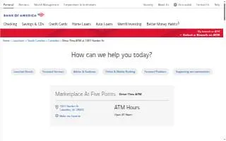Bank of America ATM (Drive-thru) website